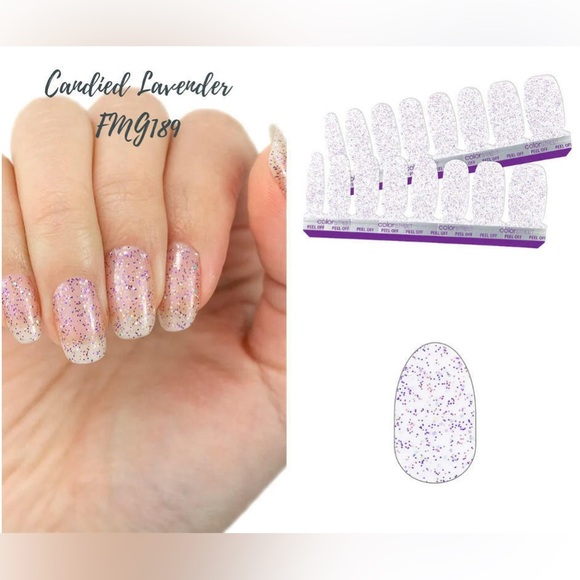 Color Street Other - Color Street CANDIED LAVENDER Purple & Holographic Glitter Clear Overlay Set